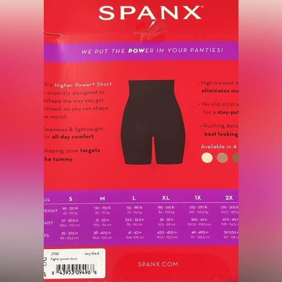 SPANX Higher Power Short in Very Black NWT - Picture 4 of 4